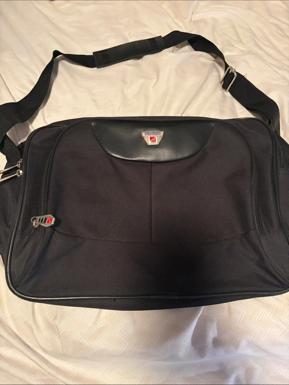 Black Laptop Messenger Bag with Adjustable Shoulder Strap